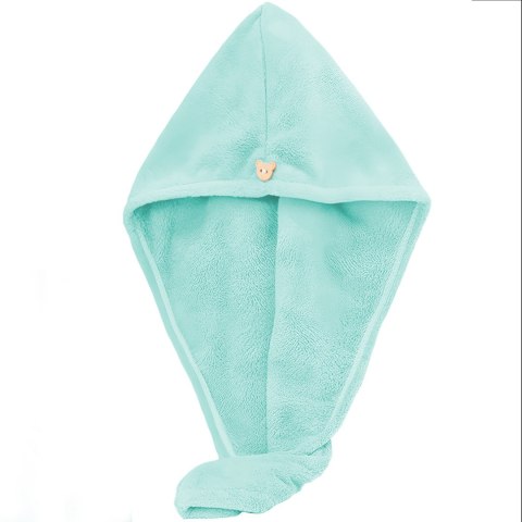 Turban ręcznik do suszenia włosów z mikrofibry chłonny - miętowy