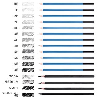 Zestaw artystyczny ołówków przyborów do szkicowania rysowania w etui - 32 el.