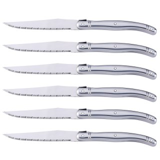 Zestaw noży kuchennych ząbkowanych do steków grilla BBQ w bloku - 6 el.